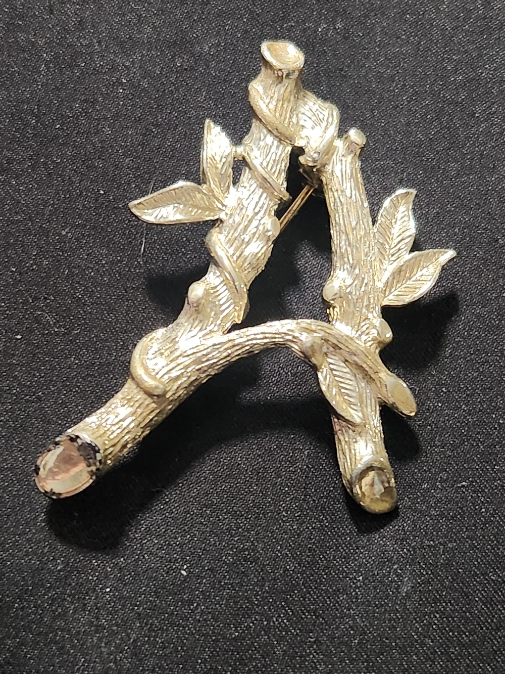 Vintage Sarah Coventry Gold-Tone Monogram Letter "A" Tree Branch Brooch